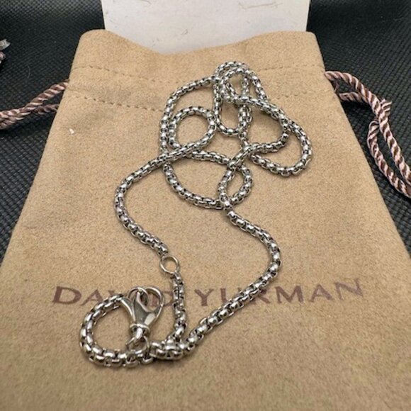 David Yurman Unisex 2.7mm Silver Box Chain Necklace - Picture 7 of 7